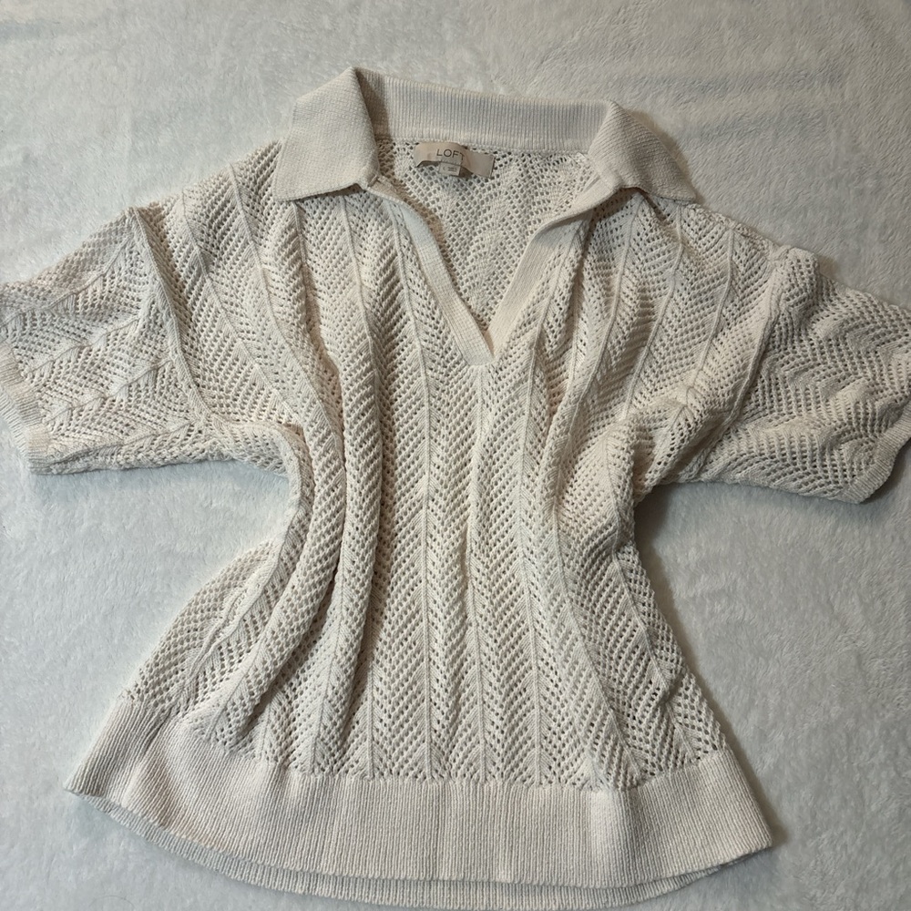 LOFT White Knit Sweater